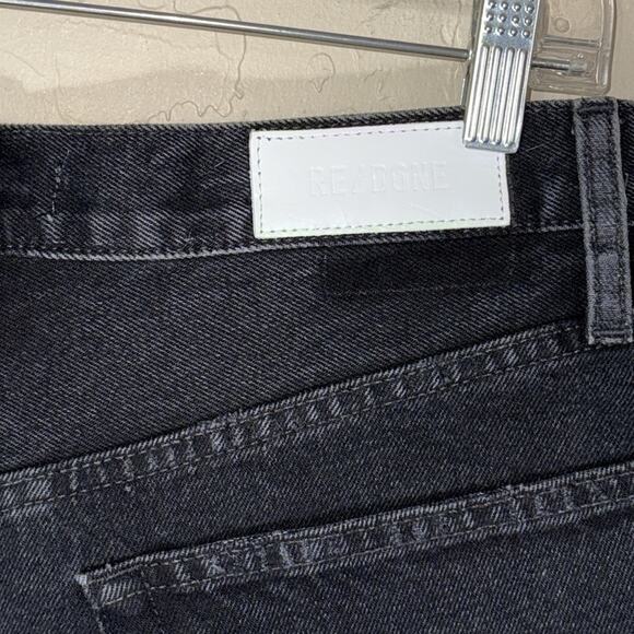 Re/done revolve 50s cut off short frayed denim shorts destroyed shadow black - Picture 7 of 9